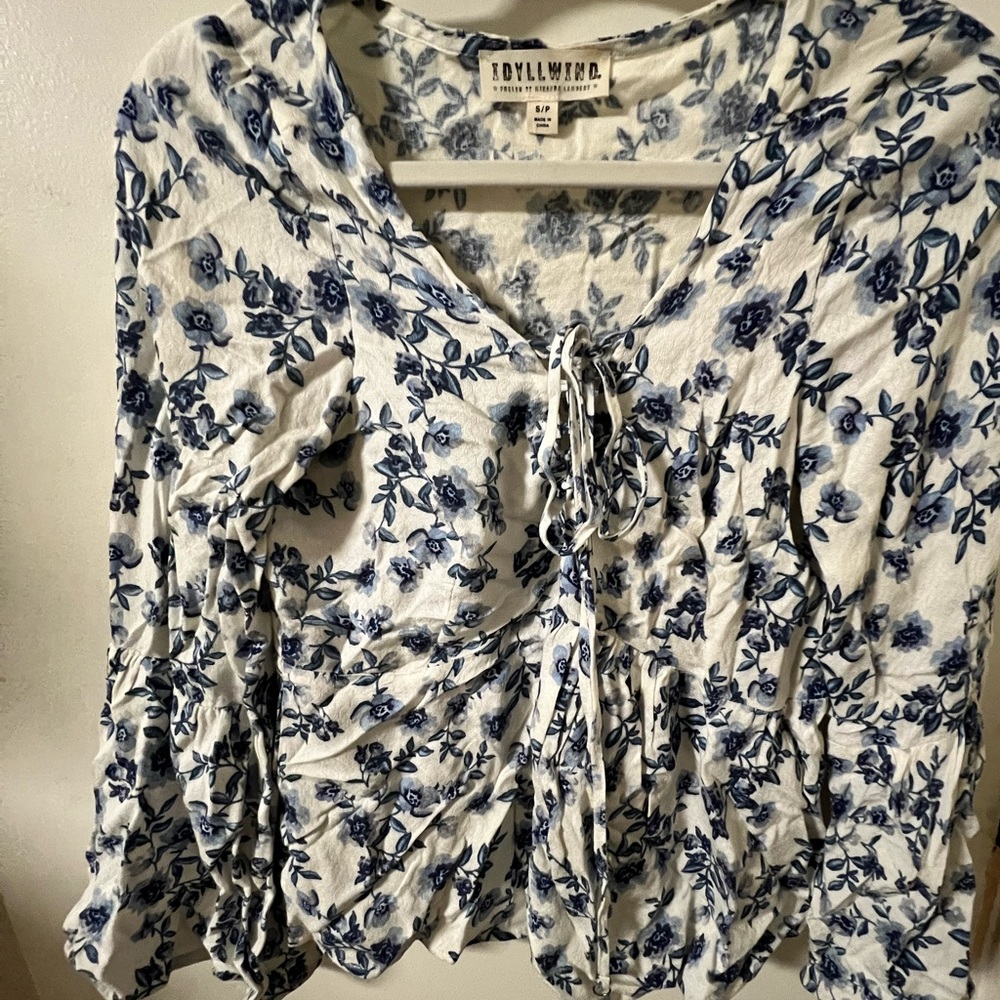 Floral Top Bell Sleeve